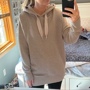 Grey Side Zip Long Hoodie